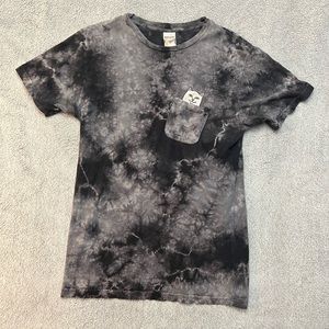 RipNDip Men’s Gray/Black Crew Neck Shirt With Front Pocket And Cat (Size M)